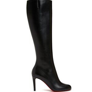Christian Louboutin Black Knee-High Leather Stiletto Boots